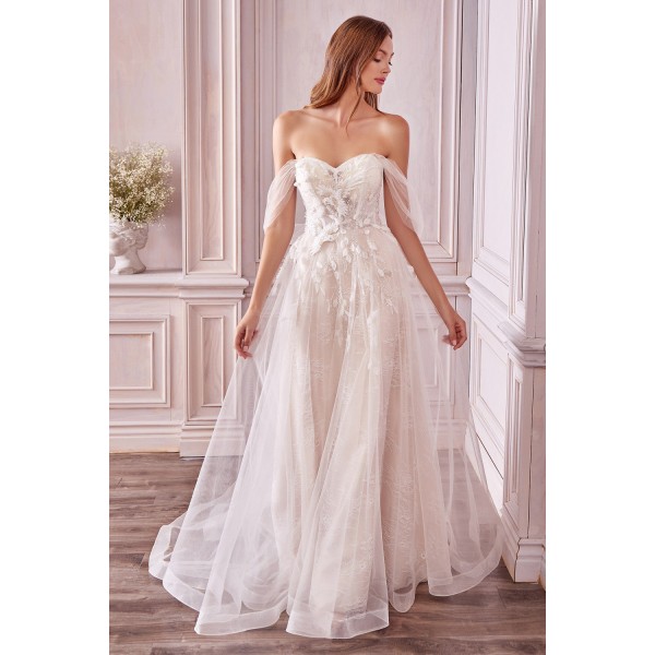 Off The Shoulder Birds Of Romance A-Line Gown by Andrea and Leo -A0822