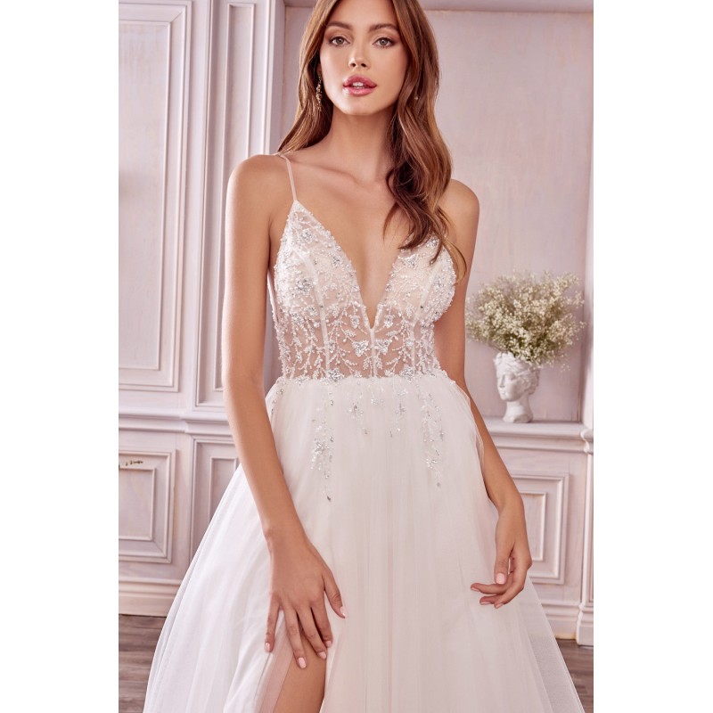 Ophelia Bead Strap Tulle Gown by Andrea and Leo -A0672W