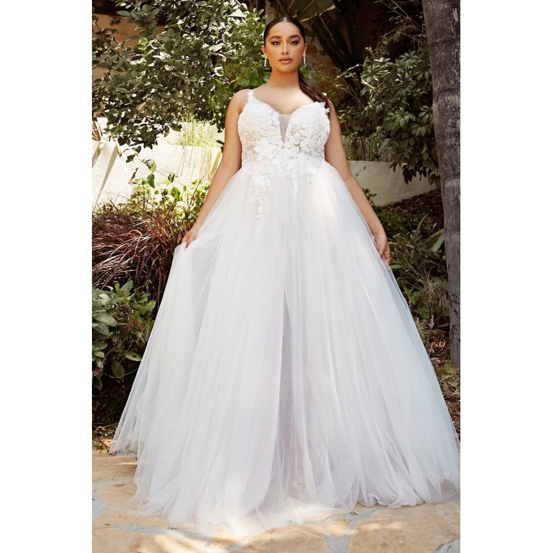 Layered A-Line Tulle Bridal Gown By Cinderella Divine -CB072W