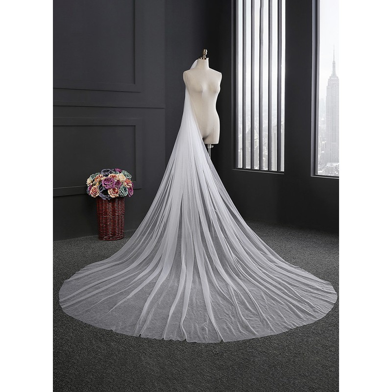 One-tier Cut Edge Cathedral Bridal Veils