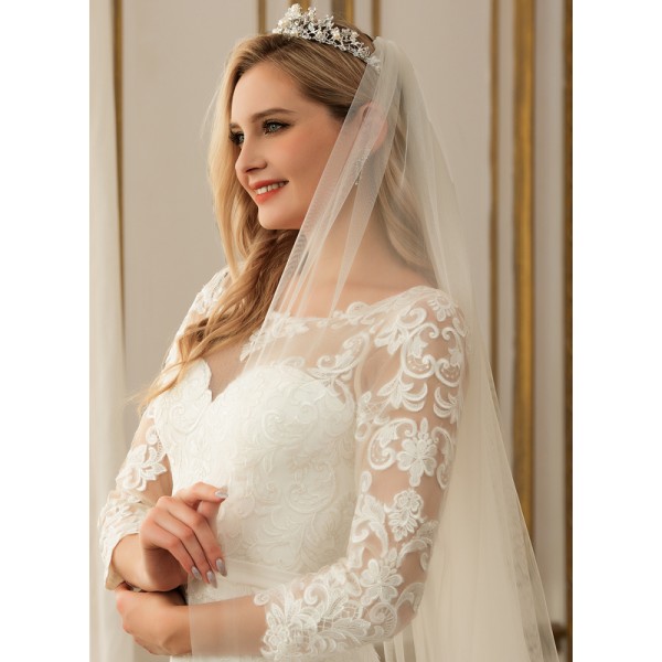 One-tier Cut Edge Cathedral Bridal Veils
