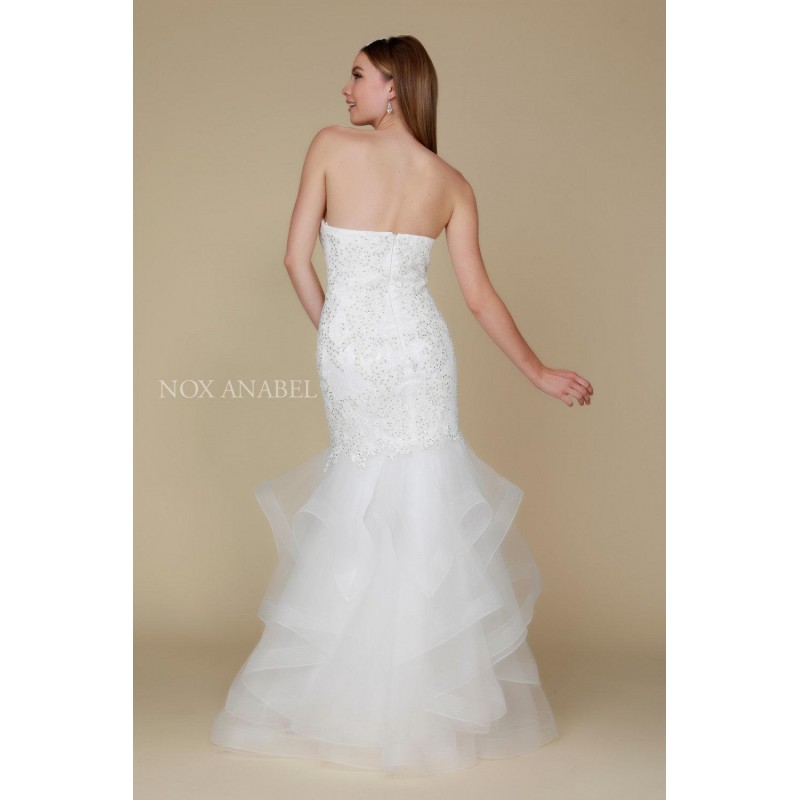 Long Strapless Formal Wedding Bridal Dress