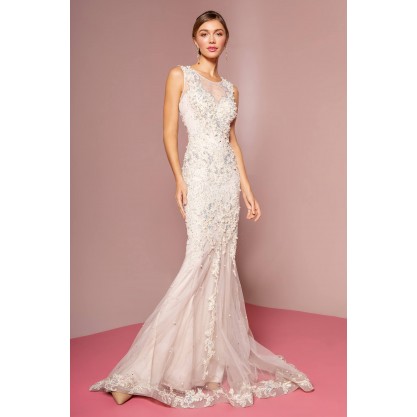 Long Wedding Dress Lace Evening Gown
