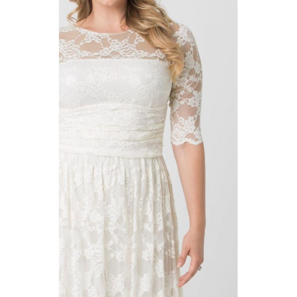 Kiyonna Long Lace Illusion Wedding Gown