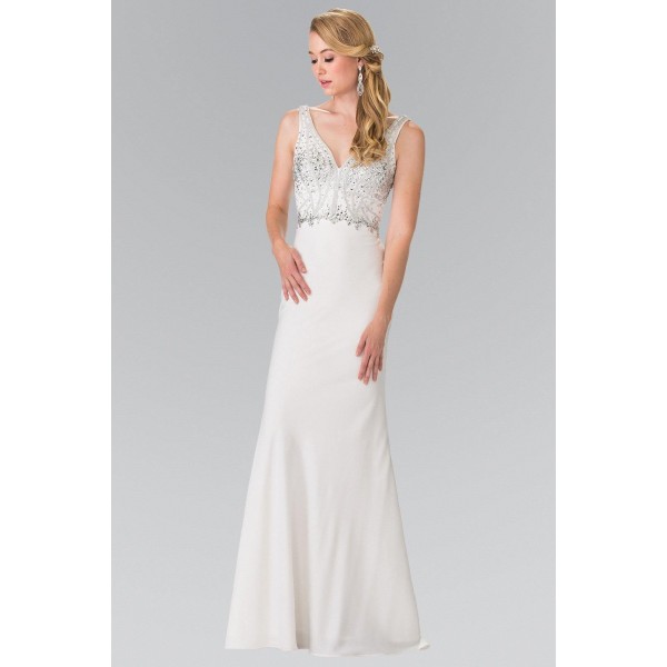 Beads and Jewels Embellished Wedding Long Dress