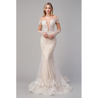 Bohemian Long Mermaid Bridal Dress