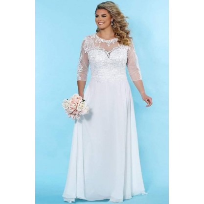 Sydneys Closet Long Bridal Plus Size Dress