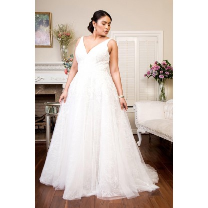 Long Ivory Wedding Gown
