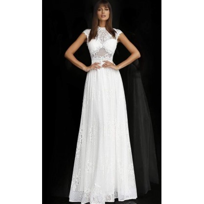 Jovani Long Cap Sleeve Wedding Dress M54822