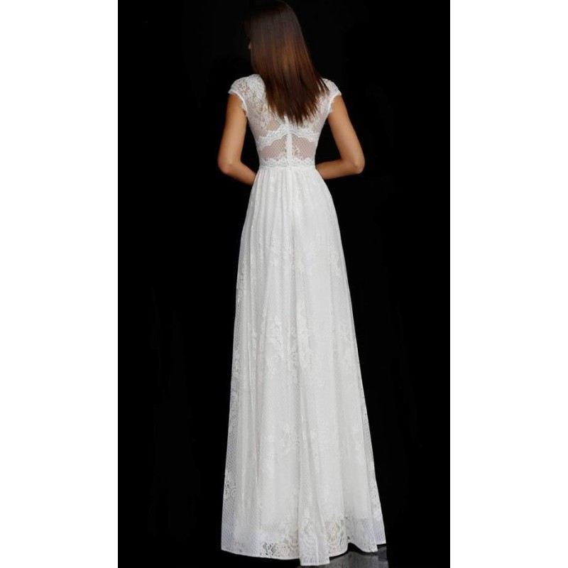 Jovani Long Cap Sleeve Wedding Dress M54822