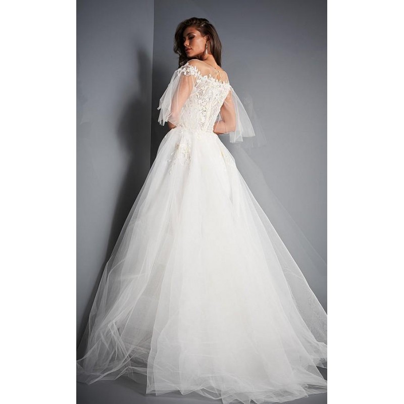 Jovani Long Off Shoulder Wedding Dress JB67209