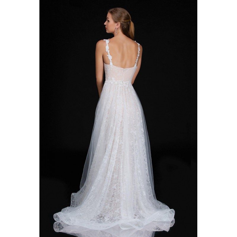 Nina Canacci Simple Lace Wedding Long Dress 3159