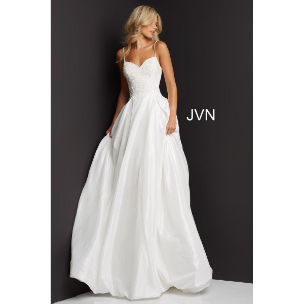 Jovani Spaghetti Straps Long Wedding Dress 06796