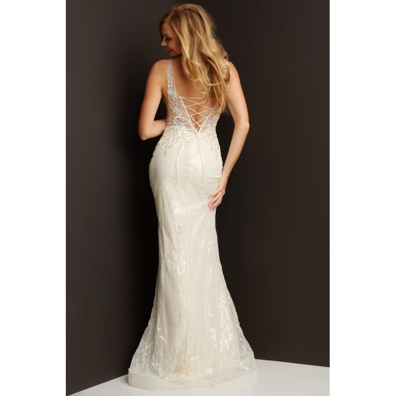 Jovani Sequin Long Wedding Dress 06764