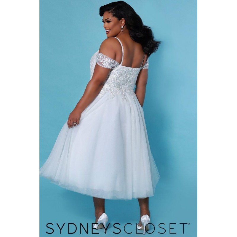Sydneys Closet Short Off Shoulder Wedding Dress