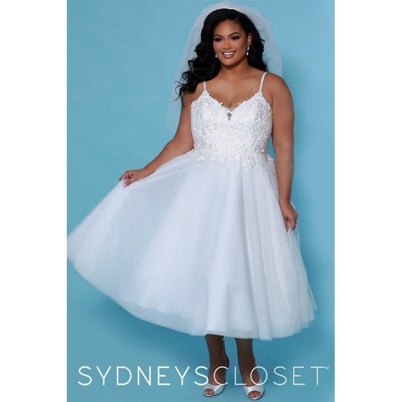 Sydneys Closet Short Off Shoulder Wedding Dress