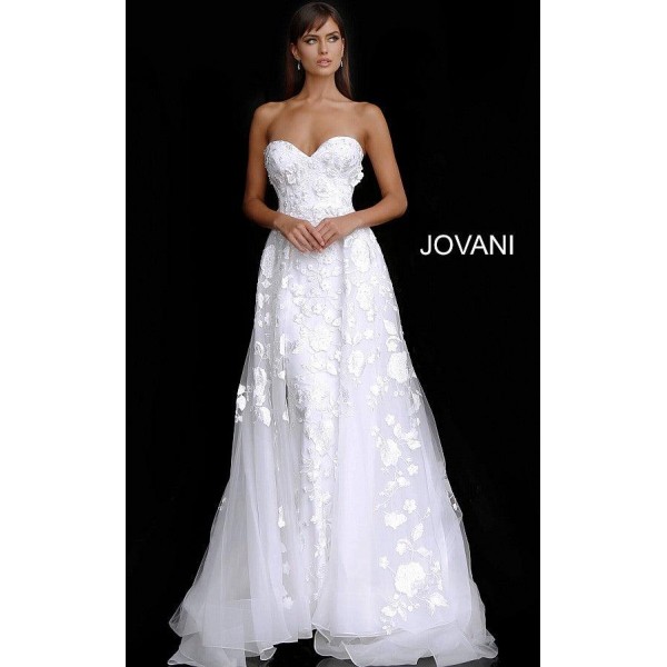 Jovani Strapless Long Wedding Dress JB65935