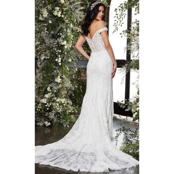 Jovani Long Off Shoulder Formal Bridal Gown JB2493