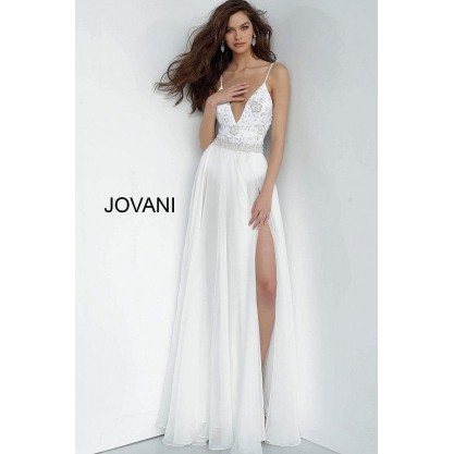Jovani Spaghetti Strap Long Wedding Gown 3308