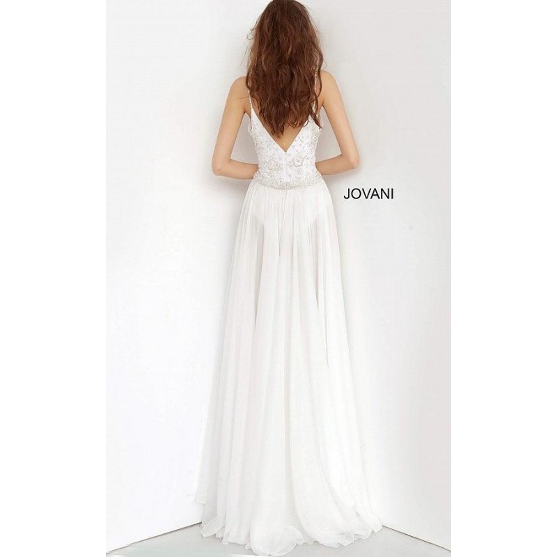 Jovani Spaghetti Strap Long Wedding Gown 3308