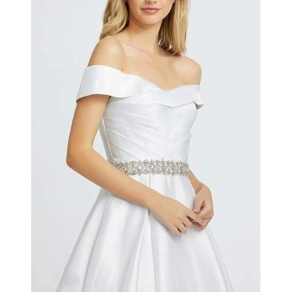 Mac Duggal Long Off Shoulder Wedding Gown 48926