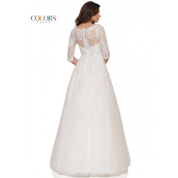 Colors Wedding 3/4 Sleeve Long Dress 1078