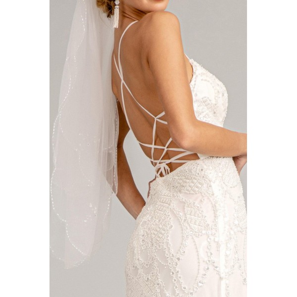 Long Spaghetti Strap Mermaid Wedding Dress