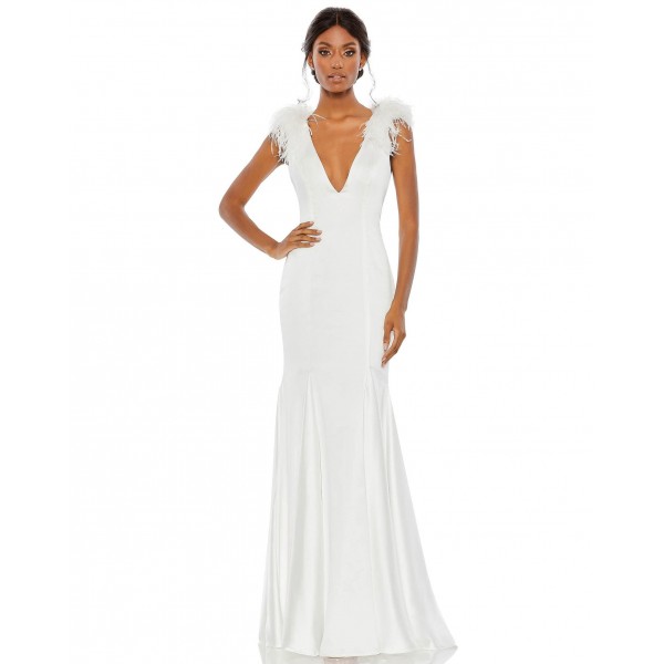 Mac Duggal Long Sleeveless Wedding Dress 68137