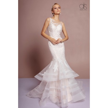 Long Formal Layered Bridal Gown Sale