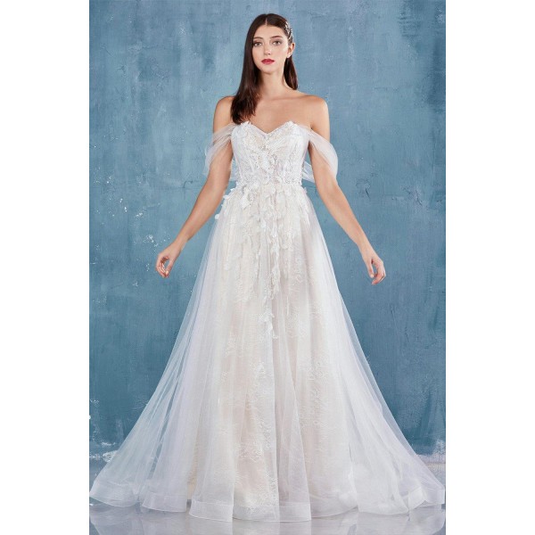 Long Off Shoulder Wedding Dress Bridal Sale