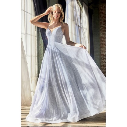 Ball Gown With Glitter Finish And Sweetheart Neckline by Cinderella Divine -CD205