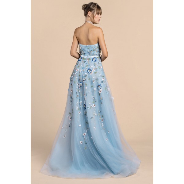 Fairytale 3D Bead Strapless A-Line Gown by Andrea and Leo -A0493