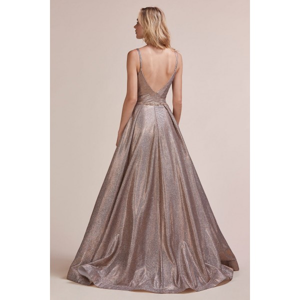 Modern Sweetheart Multi-Metallic Ballgown by Andrea and Leo -A0647