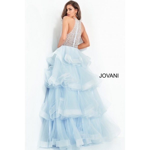 Light Blue Embellished Bodice Prom Ballgown By Jovani -00461