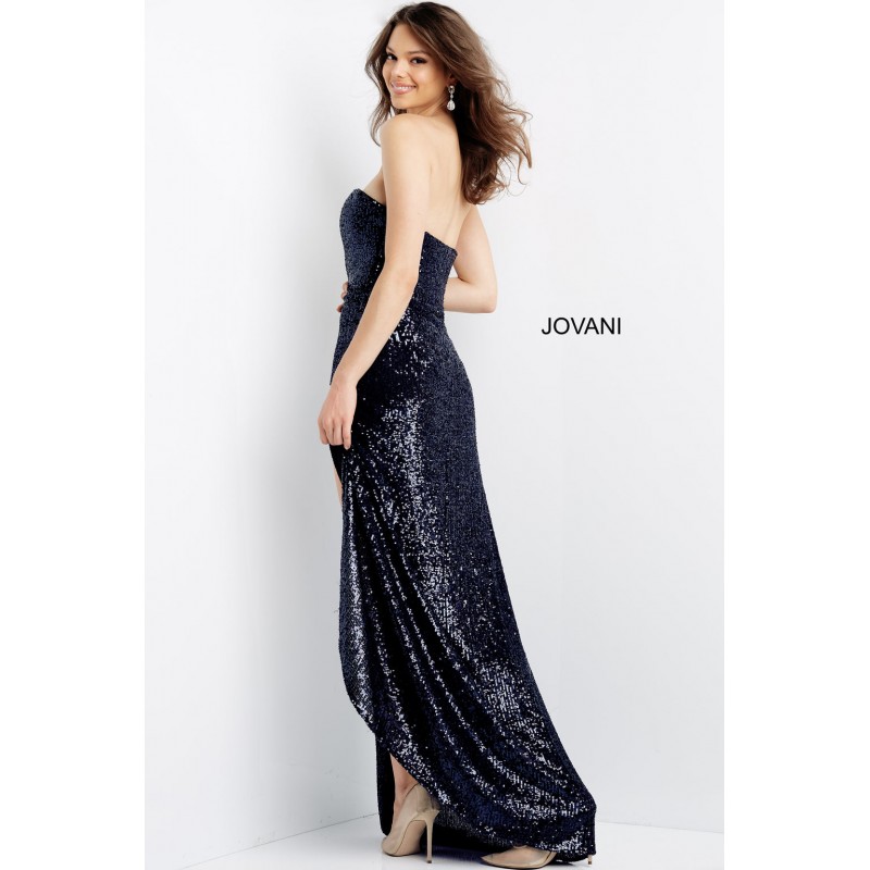 Plunging Neck Sequin Prom Dress By Jovani -04870
