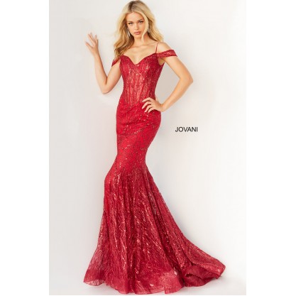 Embellished Off The Shoulder Prom Dress By Jovani -05838