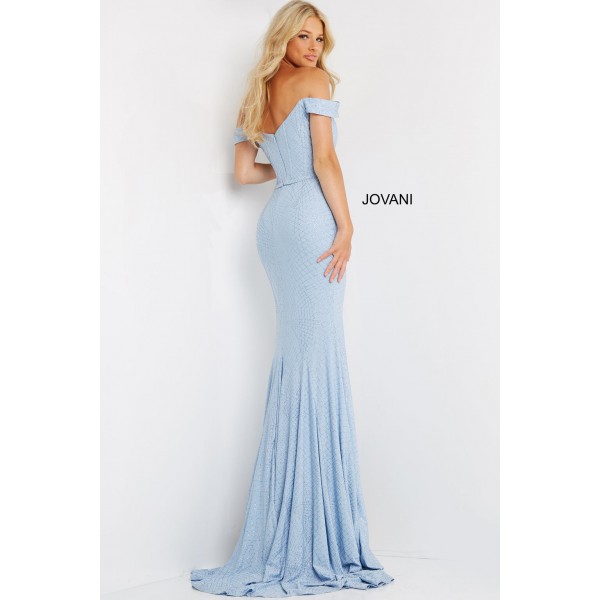 High Slit Glitter Prom Dress By Jovani -06281