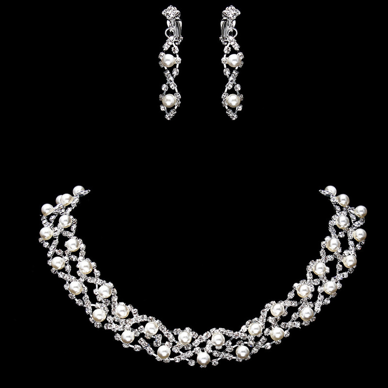 Gorgeous Alloy/Rhinestones With Pearl Jewelry Sets