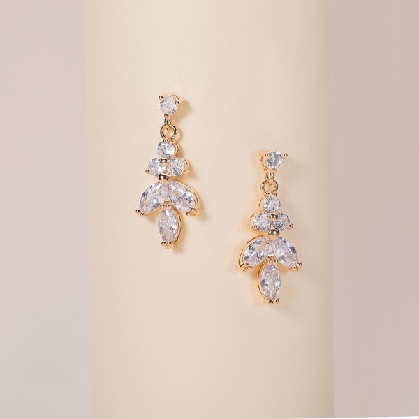 Ladies' Elegant Copper/Zircon Cubic Zirconia Jewelry Sets For Bride
