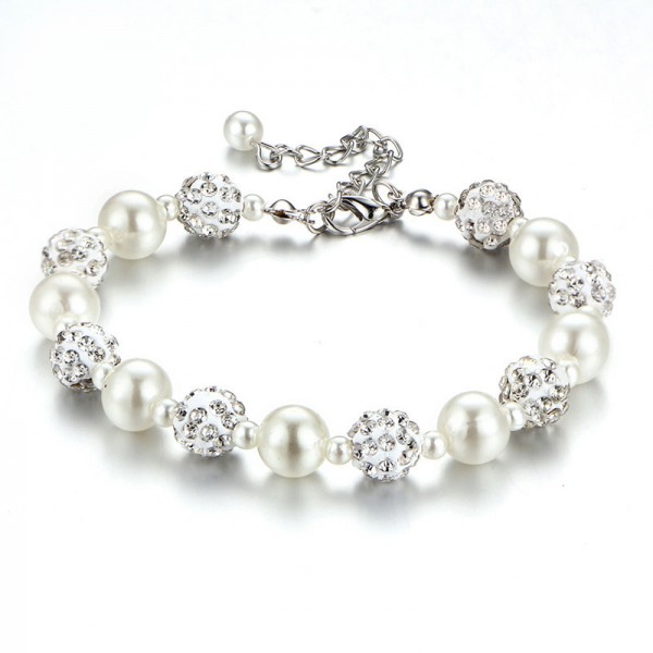 Ladies' Stylish Rhinestones/Imitation Pearls Bracelets