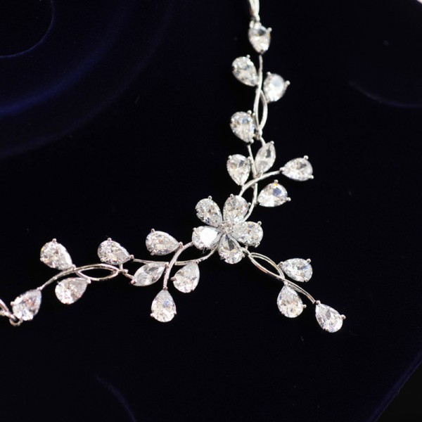 Ladies' Elegant Alloy/Zircon/Silver Plated Cubic Zirconia Bridal Sets Jewelry Sets