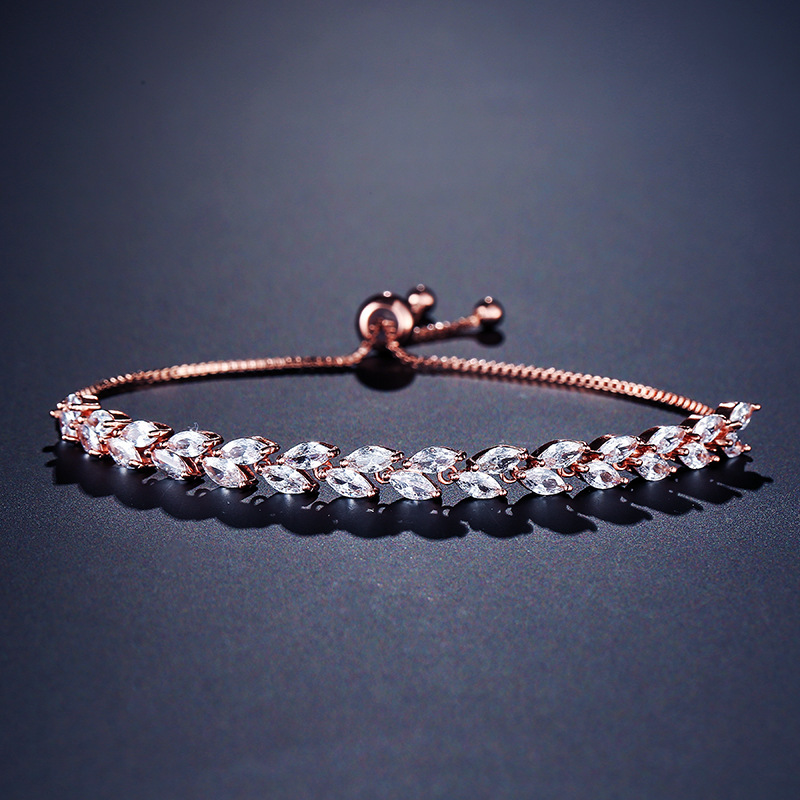 Ladies' Classic Copper/Zircon Cubic Zirconia Bracelets For Her
