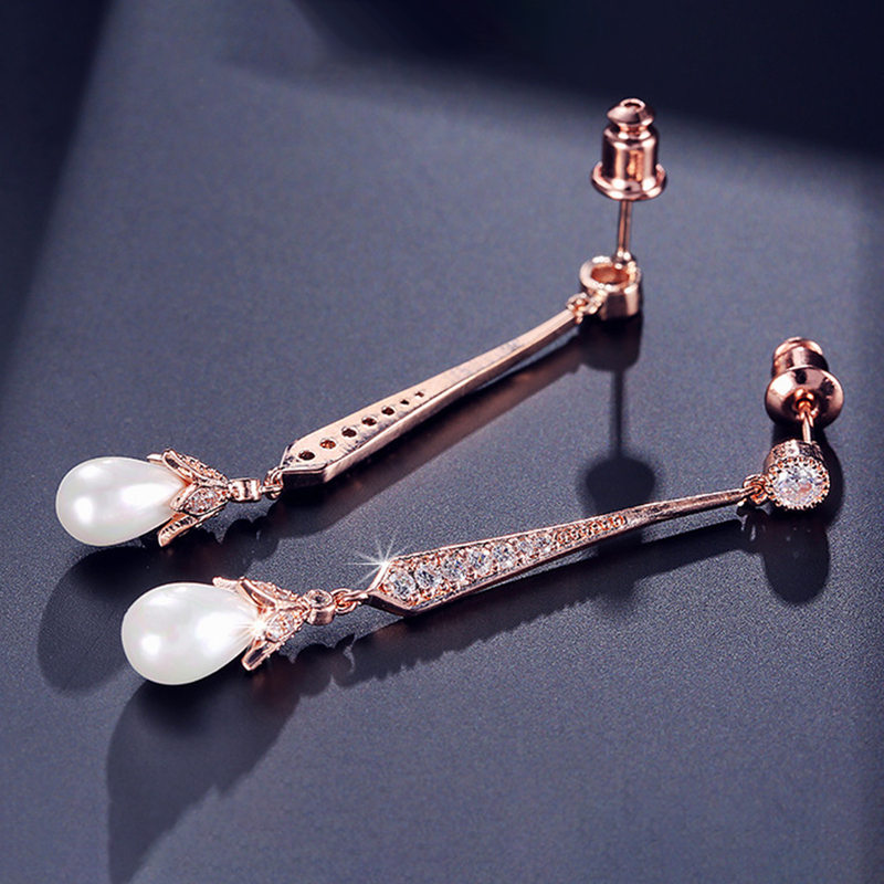 Ladies' Elegant Copper/Zircon Earrings For Bride/For Bridesmaid/For Mother/For Couple/For Her