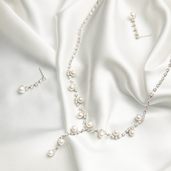 Charming Rhinestones With Pearl Ladies' Jewelry Sets
