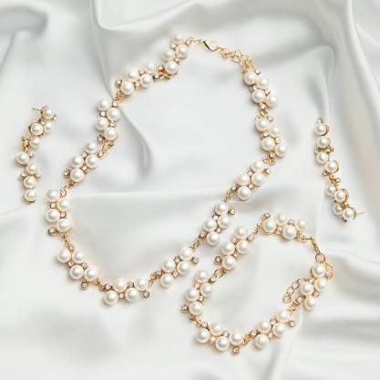 Elegant Alloy/Pearl With Rhinestone Ladies' Jewelry Sets