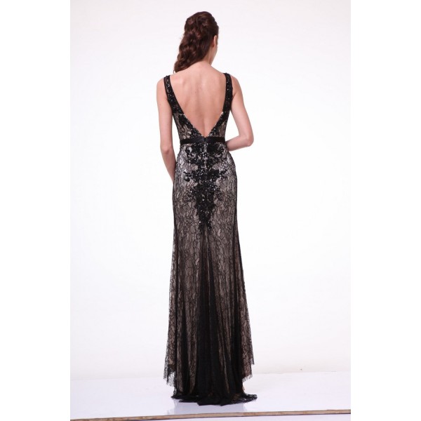 Beaded Lace Sheath Dress by Cinderella Divine -JC2361
