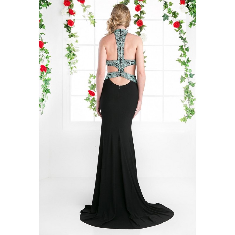 Beaded Bodice Stretch Knit Dress by Cinderella Divine -CK71