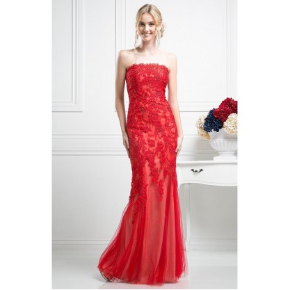 Beaded Lace Sheath Dress by Cinderella Divine -CH21