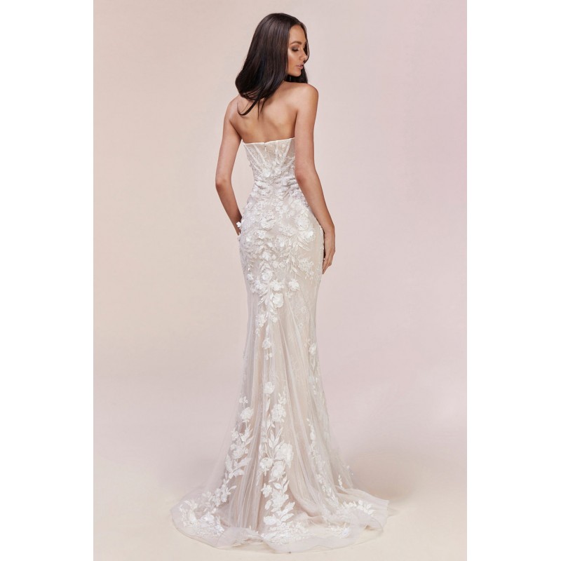 Enchanted Lace Bustier-Like Mermaid Gown by Andrea and Leo -A0488