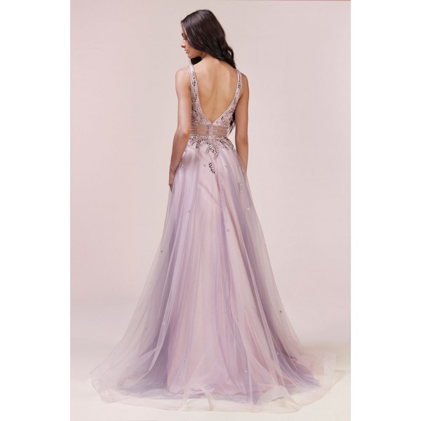 Esmeralda Bead Tulle Gown by Andrea and Leo -A0598